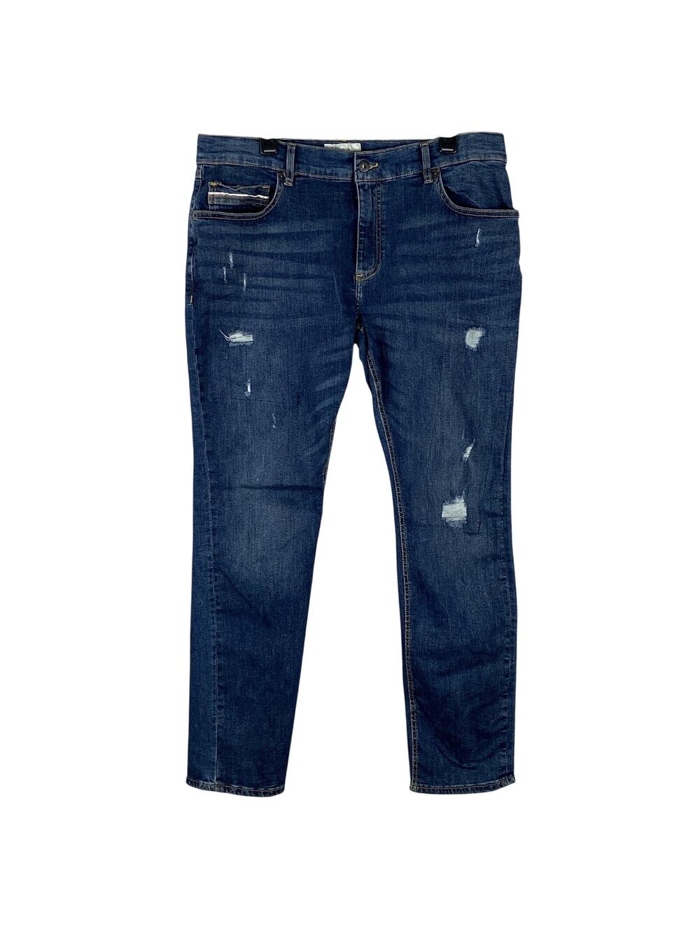 Sun + Stone Men's Jeans 36x30 Distressed Slim-Fit Blue Denim Riverview Wash NEW